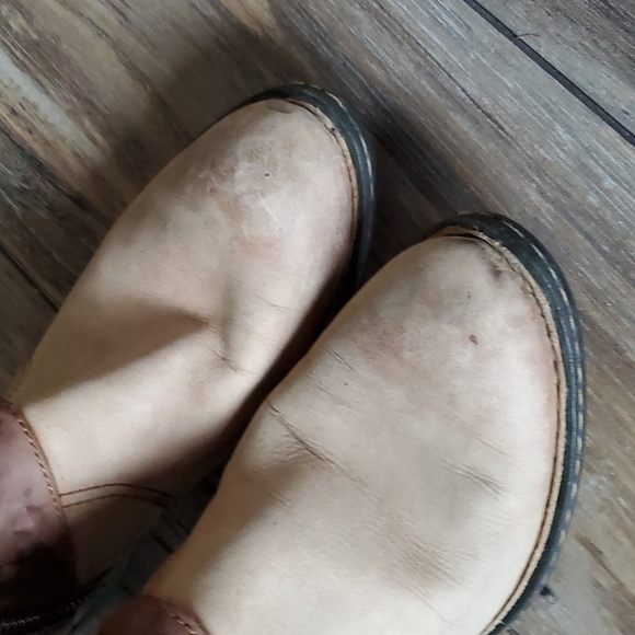 Born Women Two tone Leather Studded Tall Western Boots Ankle zipper shoes - Picture 5 of 13